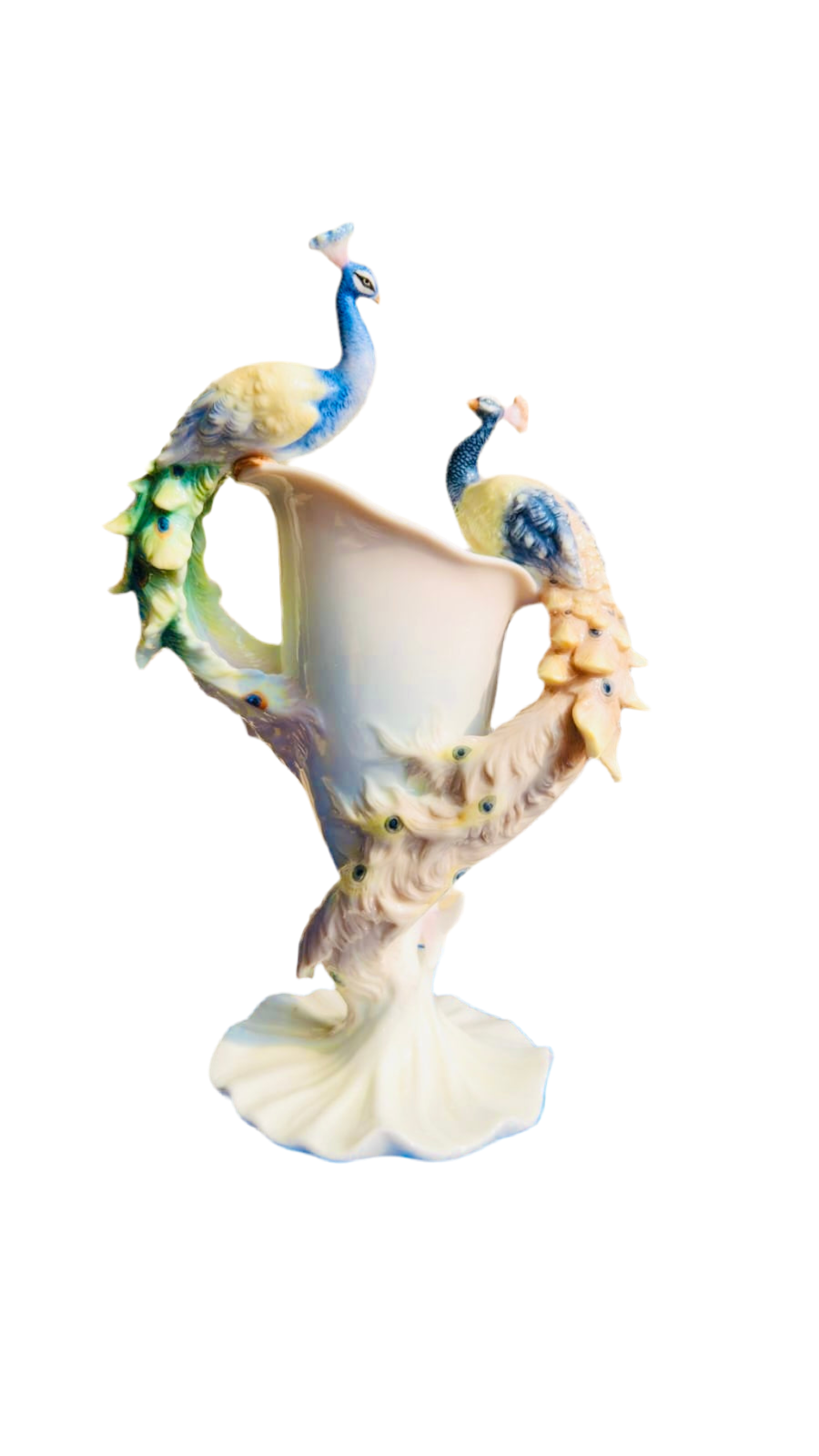 Porcelain Vase 2 peacock holding