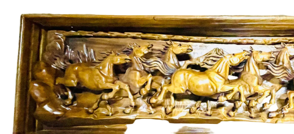 8 Hours Running in teak wood from Indonesia handmad.          90”x33”x8”