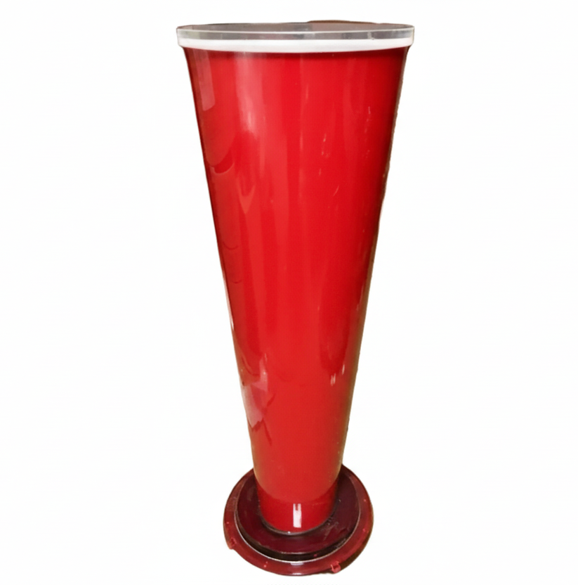 Haziza pedestal with the light in red