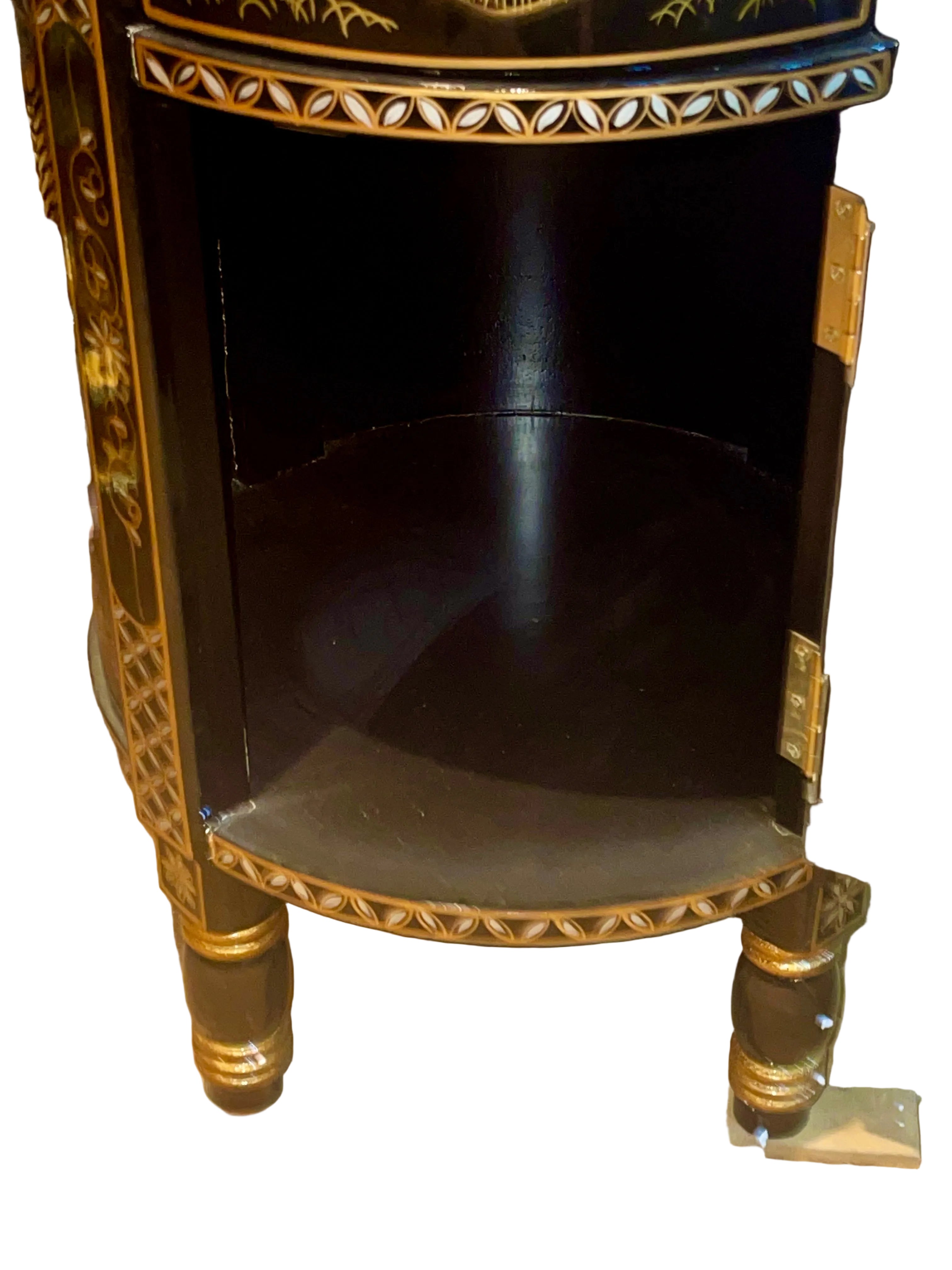 Oriental Round Table With Mother Of Pearls 3D Art Women figures