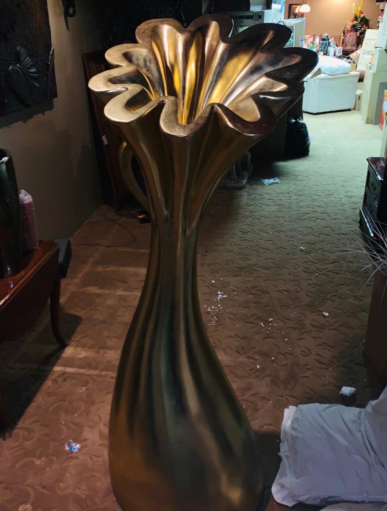 ANEMONE JAMBO VASE GOLD PHILLIS COLLECTION USA