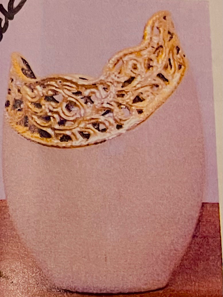 Sandstone with Gold trimming Decorative Vase 13”