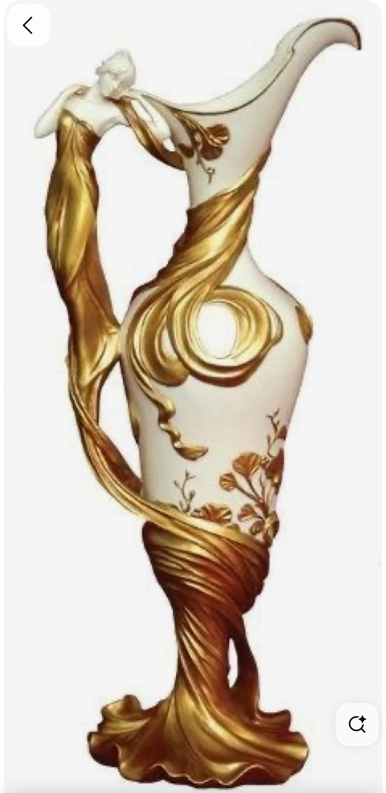 Art Nouveau Gold Vase gold lady holder