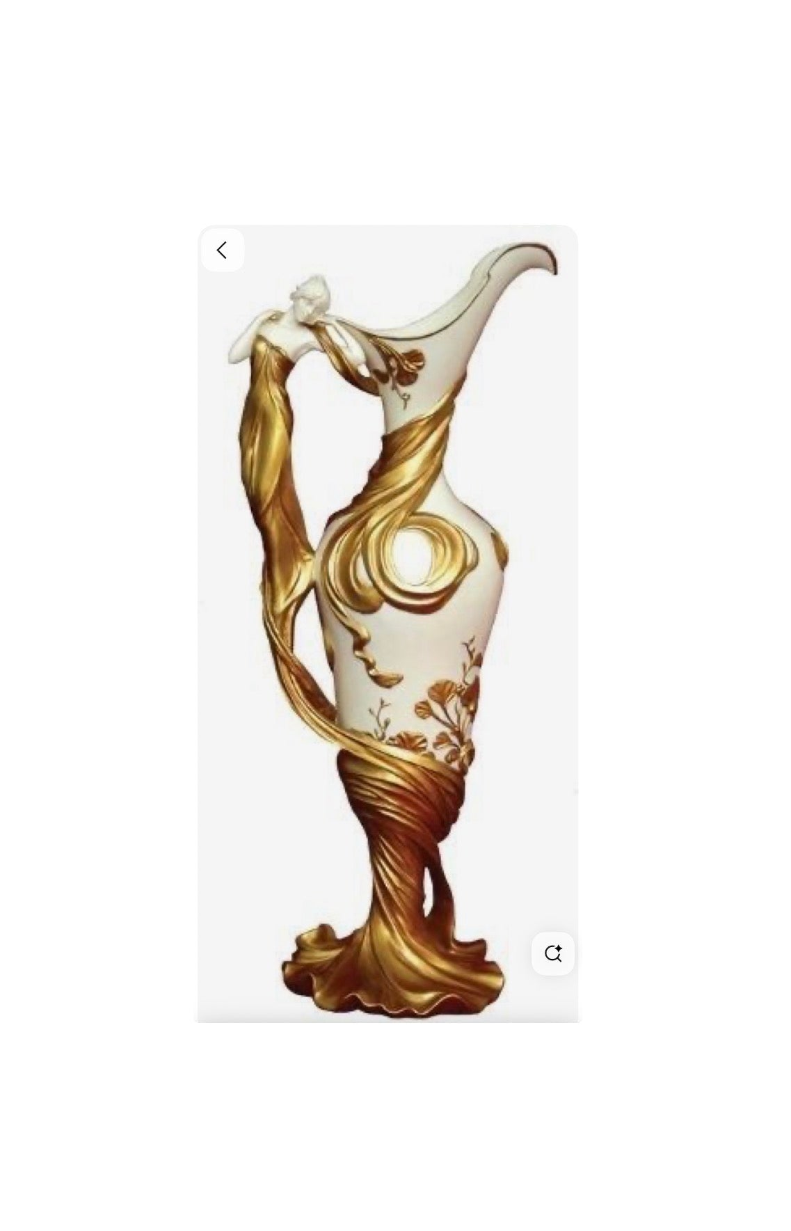 Art Nouveau Gold Vase gold lady holder