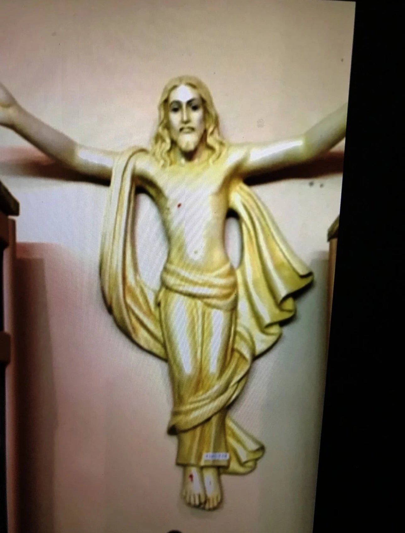 Jesus’s Christ wall sculpture in yellow