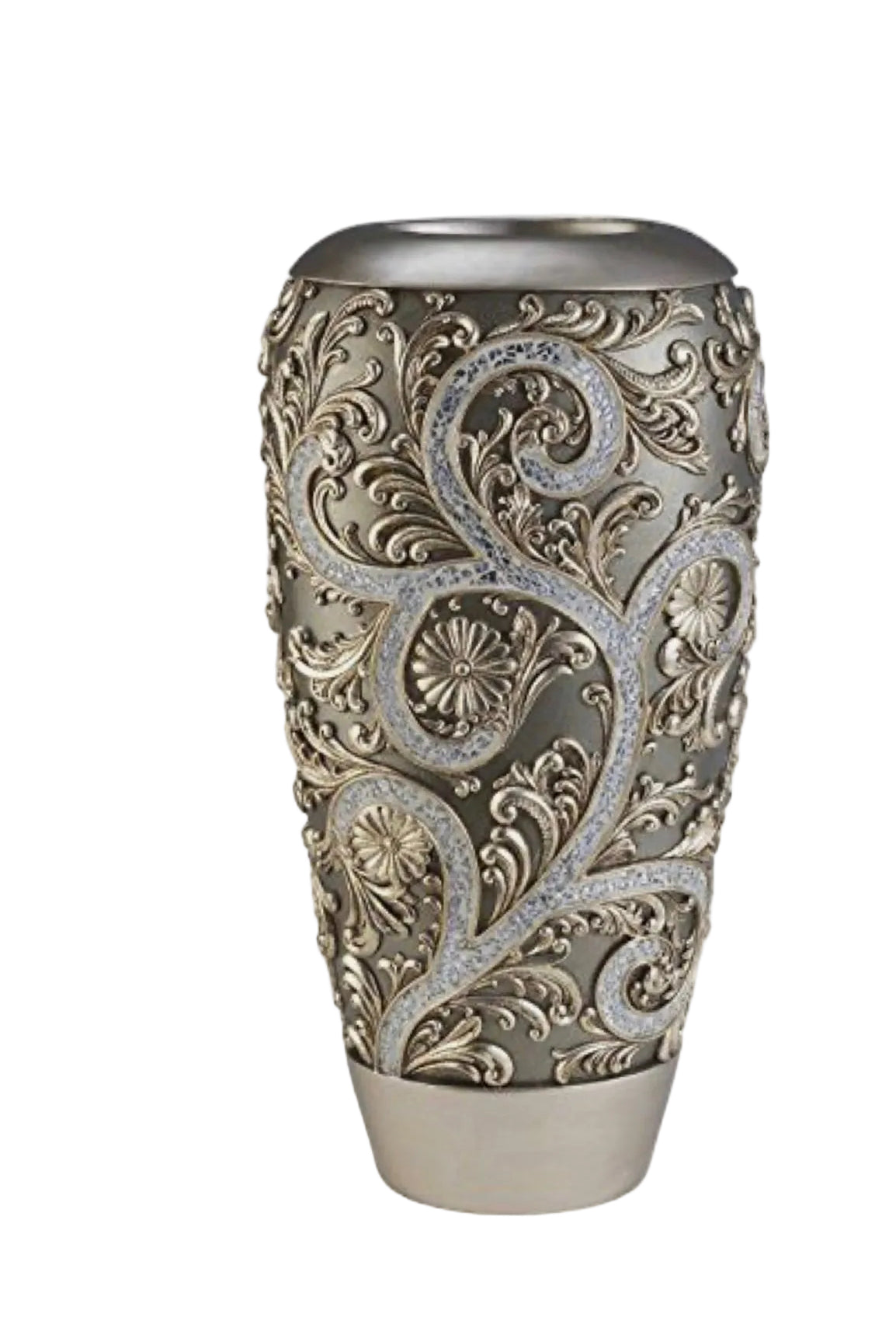 Metallic 3-D pattern Large Vase 19” H