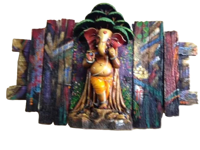 Lord Ganesha Under The Tree Playing Flute 3D Wall Art
